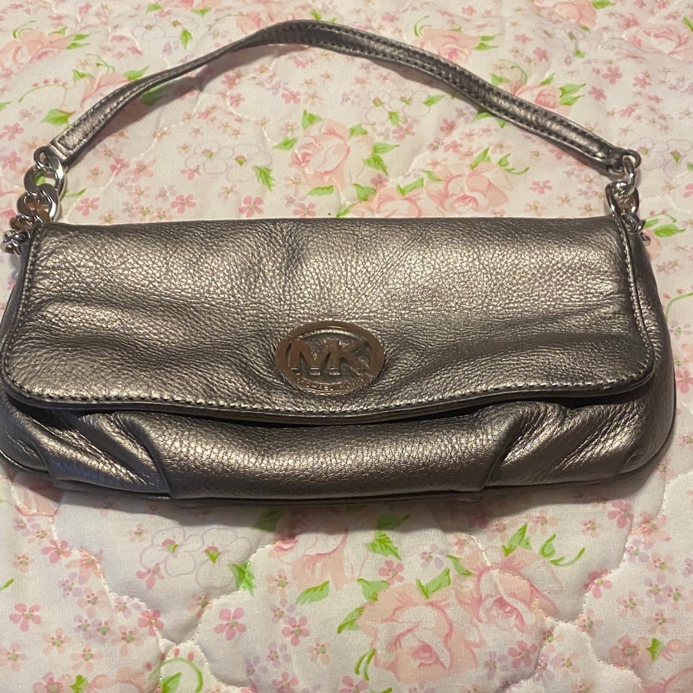 Michael Kors Metallic Silver Shoulder Bag